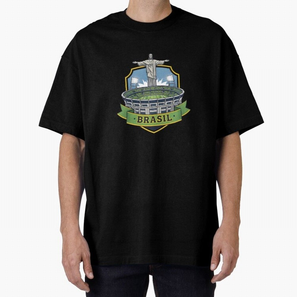Brazil - World Cup 2026 Oversized T-Shirt Carry FIFA World Cup 2026 USA Canada Mexico for Fans of Messi and Cristiano Ronaldo and England, France and Netherlands, Bringing Global Supporter Spirit, Legendary Goals, National Colors and Tournament