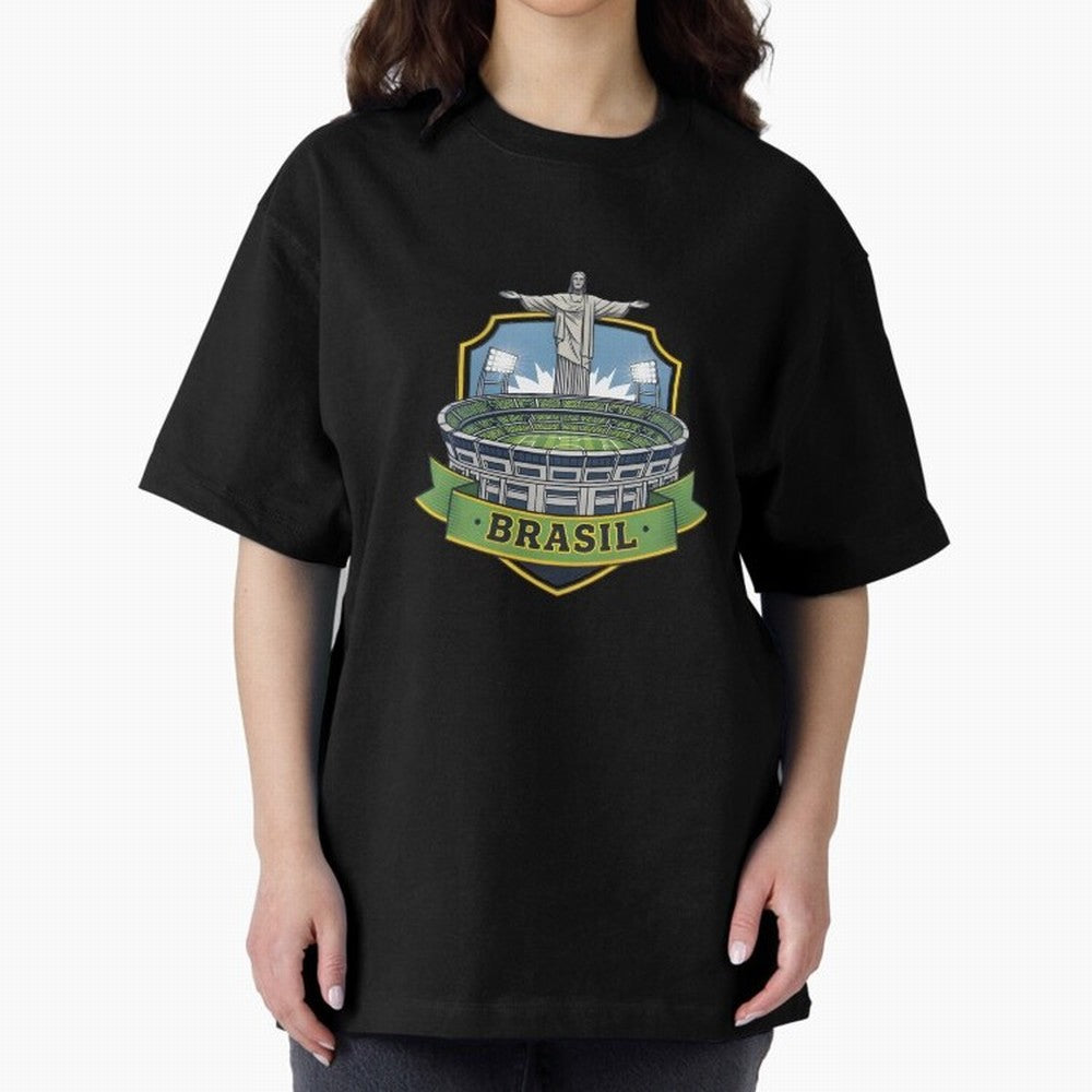 Brazil - World Cup 2026 Oversized T-Shirt Carry FIFA World Cup 2026 USA Canada Mexico for Fans of Messi and Cristiano Ronaldo and England, France and Netherlands, Bringing Global Supporter Spirit, Legendary Goals, National Colors and Tournament