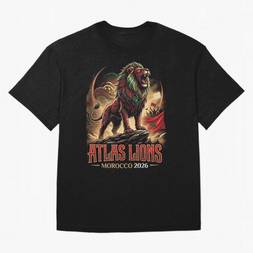 Morocco Team - World Cup 2026 Fan Oversized T-Shirt Honor Champions and Dreams in Match Day Hype around FIFA World Cup 2026 USA Canada Mexico, Mbappe, Spain and Netherlands, Tournament Hype, Historic Matchups, Family Viewing Parties and Global