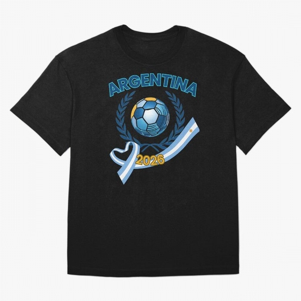 Argentina 2026 Oversized T-Shirt Turn Up for the FIFA World Cup 2026 Journey through Messi, Neymar and Mbappe Highlights, France and Portugal Pride, Championship Spirit, Famous Goals, Roaring Crowds and International Football Unity; Ideal for
