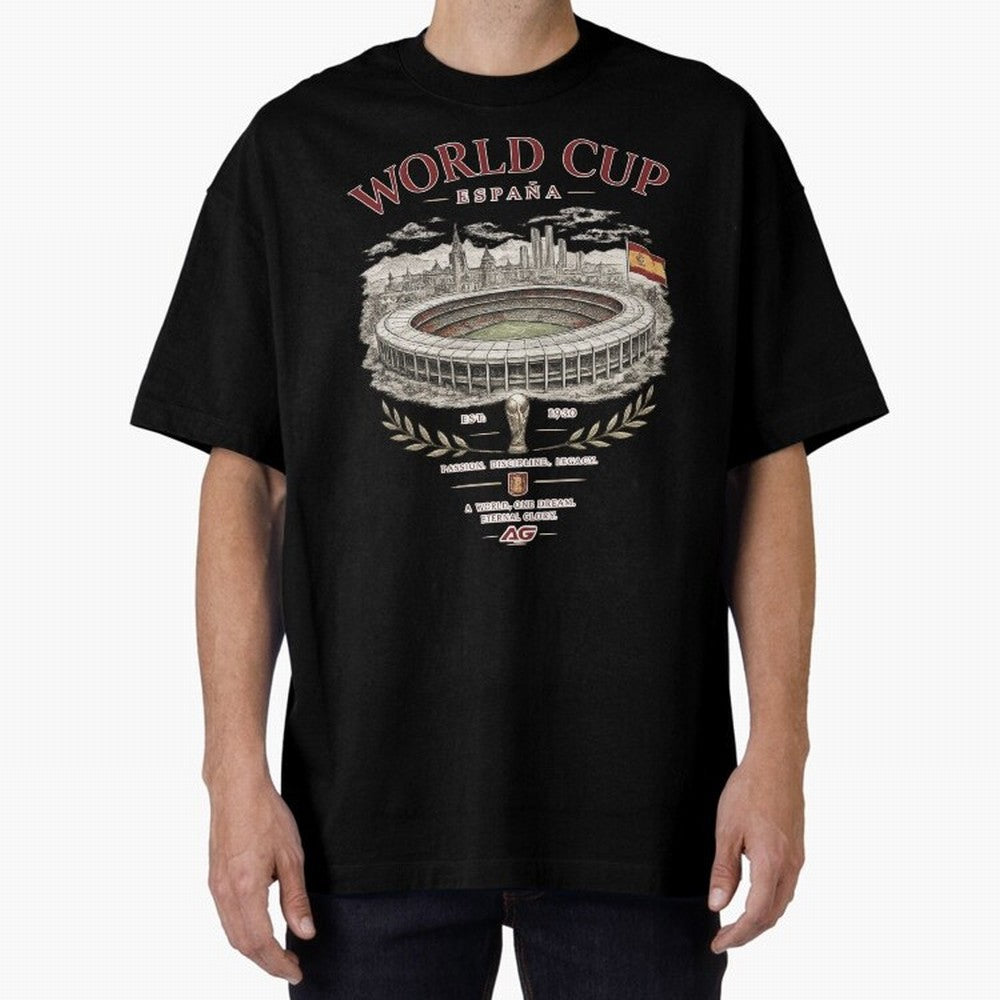 Spain World Cup Vintage Streetwear Oversized T-Shirt Experience the FIFA World Cup 2026 Group Stage Journey through Messi and Cristiano Ronaldo Highlights, Argentina and Brazil Pride, Soccer Culture, Superstar Moments, National Team Dreams and
