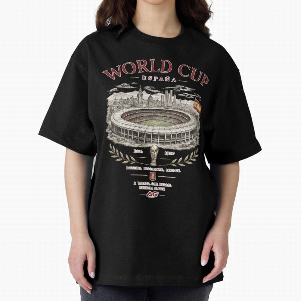 Spain World Cup Vintage Streetwear Oversized T-Shirt Experience the FIFA World Cup 2026 Group Stage Journey through Messi and Cristiano Ronaldo Highlights, Argentina and Brazil Pride, Soccer Culture, Superstar Moments, National Team Dreams and