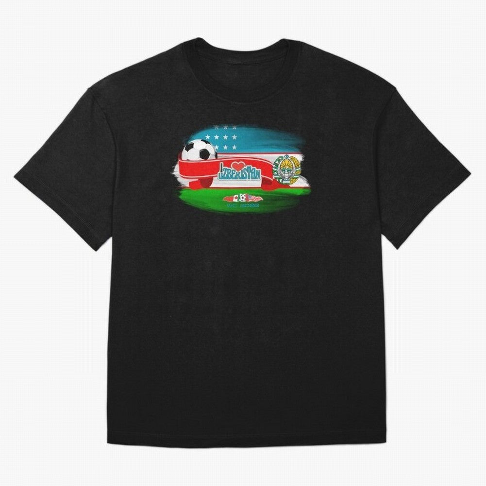 UzbekistanWC 2026 Oversized T-Shirt Elevate Global Football Passion for FIFA World Cup 2026 Group Stage, Made for Mbappe and Neymar, Portugal, Spain and Germany, Sports Nostalgia, International Competition, Famous Players and Unforgettable