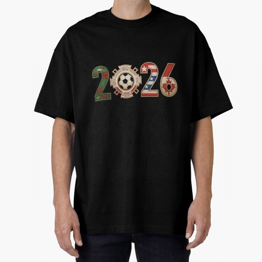 2026 Oversized T-Shirt Celebrate the Next Chapter of FIFA World Cup 2026 USA Canada Mexico Centered on Messi, Neymar and Mbappe, Argentina, France and Brazil Energy, Retro Football Energy, Iconic Rivalries, Trophy Chase Drama and Stadium