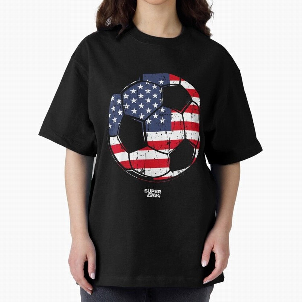 2026 USA Soccer Fan World Cup Oversized T-Shirt Mark Match Day Hype around FIFA World Cup 2026 USA Canada Mexico, Neymar, Haaland and Cristiano Ronaldo, Netherlands, Stadium Chants, National Pride, Trophy Dreams and Unforgettable Football Memories;