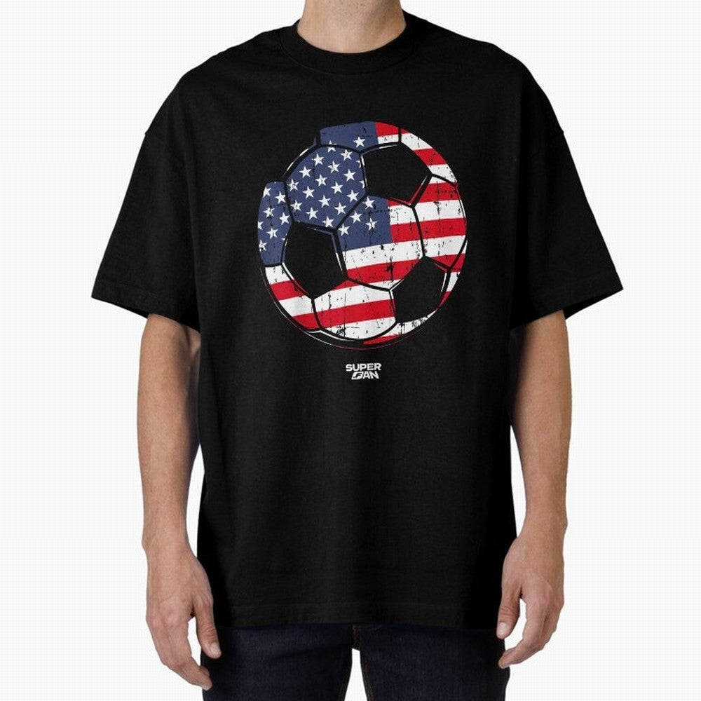 2026 USA Soccer Fan World Cup Oversized T-Shirt Mark Match Day Hype around FIFA World Cup 2026 USA Canada Mexico, Neymar, Haaland and Cristiano Ronaldo, Netherlands, Stadium Chants, National Pride, Trophy Dreams and Unforgettable Football Memories;