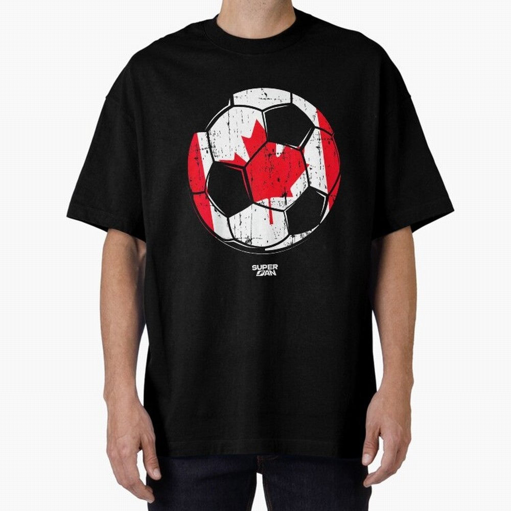 2026 Canada Soccer Fan World Cup Oversized T-Shirt Celebrate the Road through FIFA World Cup 2026 Group Stage Spirit, Centered on Portugal, Spain and Germany, Haaland, Goal Celebration Energy, Supporter Heritage, Football Icons and Worldwide