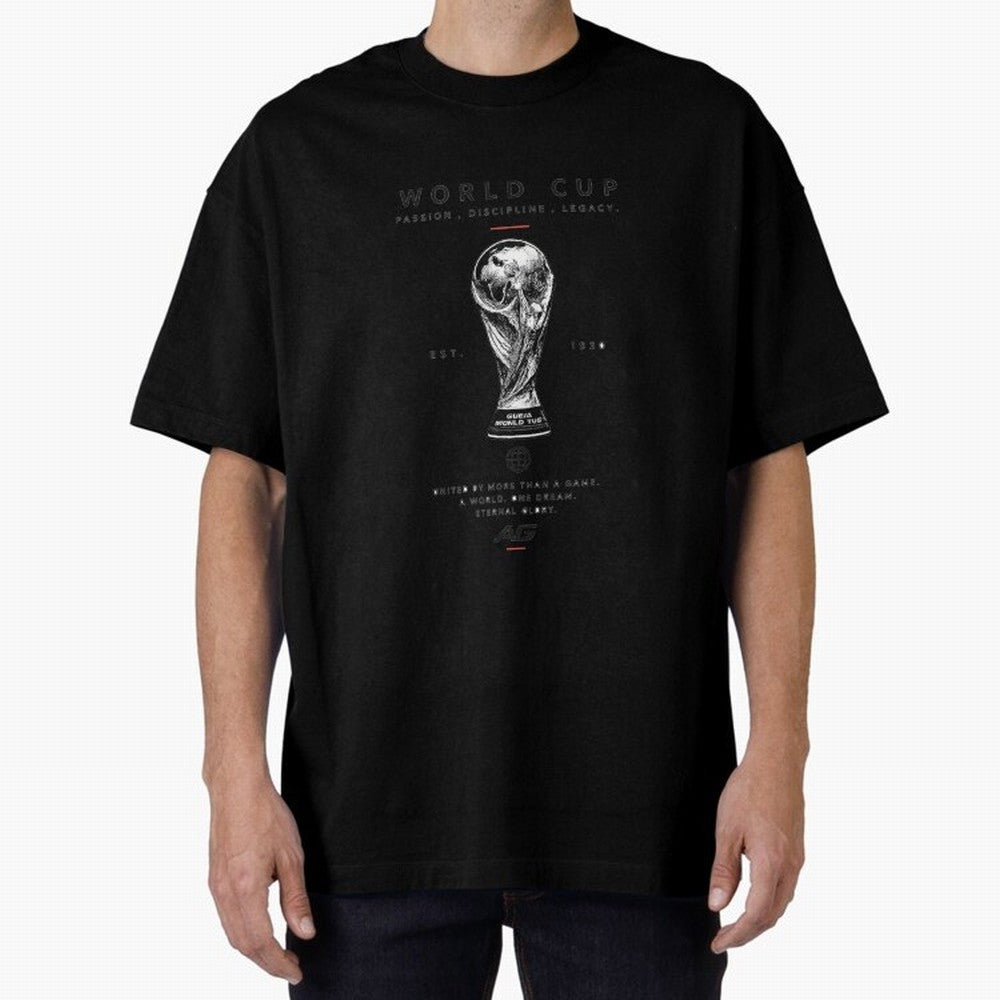 World Cup Football Streetwear Design Oversized T-Shirt Show Your Tournament Heart for Global Football Passion for FIFA World Cup 2026 USA Canada Mexico, with Mbappe, Argentina and Brazil, Stadium Chants, National Pride, Trophy Dreams and