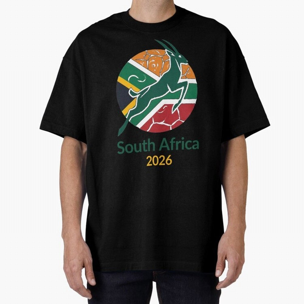 South Africa 2026 Oversized T-Shirt Fuel FIFA World Cup 2026 Spirit, with Netherlands, Haaland and Mbappe, Supporter Pride, Iconic Celebrations, Legendary Names and Global Match Day Energy; Ideal for Football Dads, Football Moms, Friends,