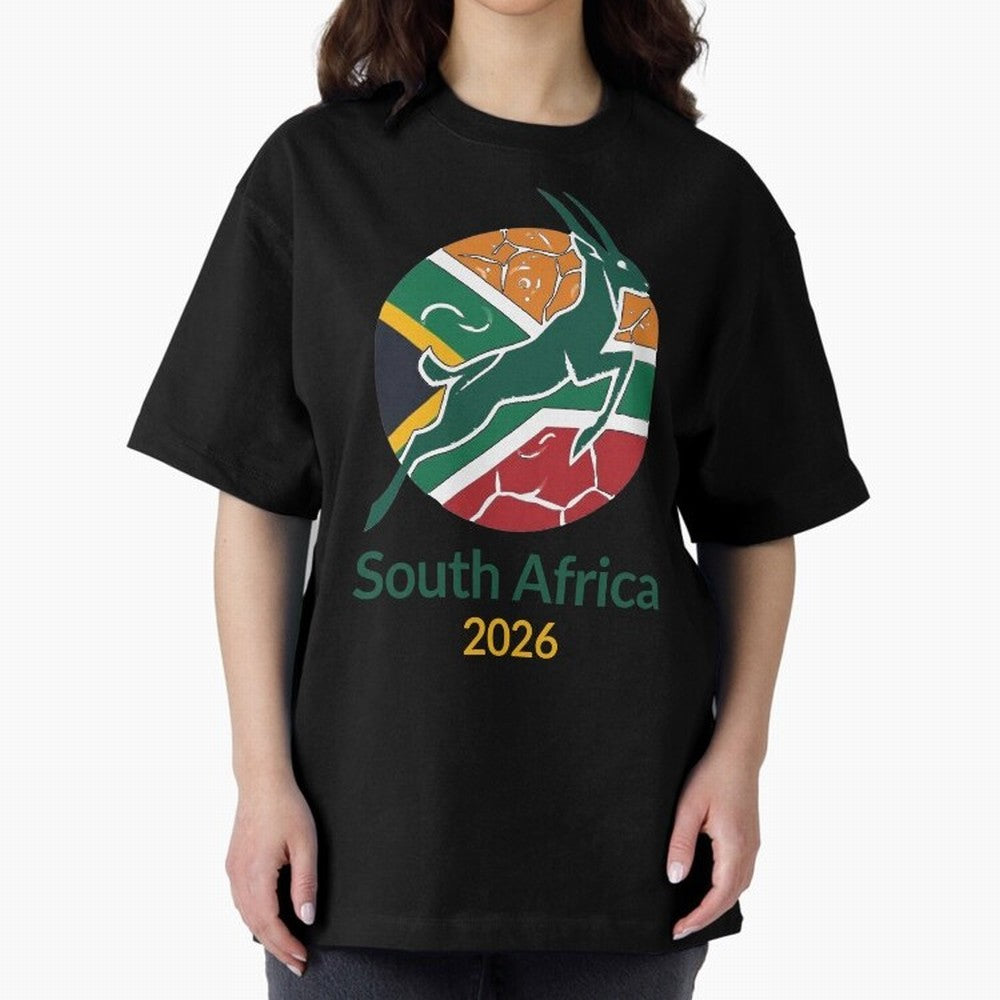 South Africa 2026 Oversized T-Shirt Fuel FIFA World Cup 2026 Spirit, with Netherlands, Haaland and Mbappe, Supporter Pride, Iconic Celebrations, Legendary Names and Global Match Day Energy; Ideal for Football Dads, Football Moms, Friends,