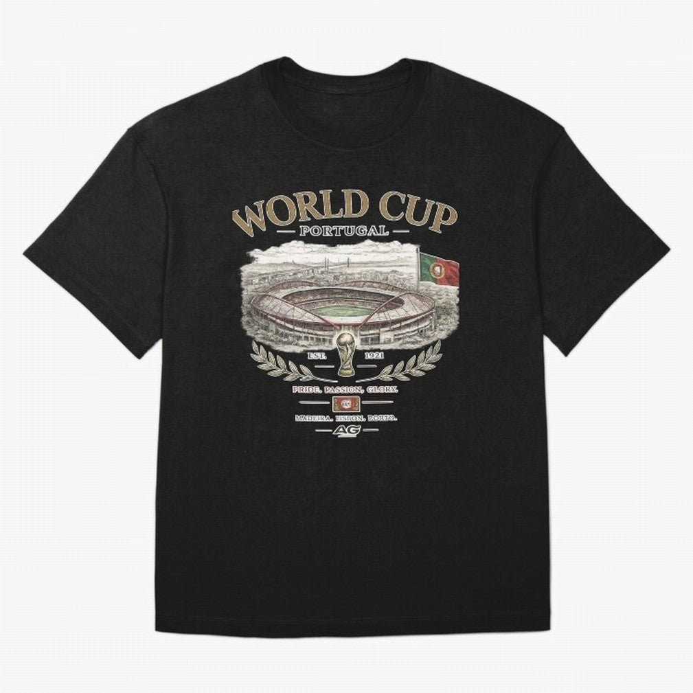 Portugal World Cup Estadio Da Luz Oversized T-Shirt Bring FIFA World Cup 2026 Group Stage Spirit, with Germany, Neymar, Retro Football Energy, Iconic Rivalries, Trophy Chase Drama and Stadium Atmosphere; Great for Supporters Who Love Legendary
