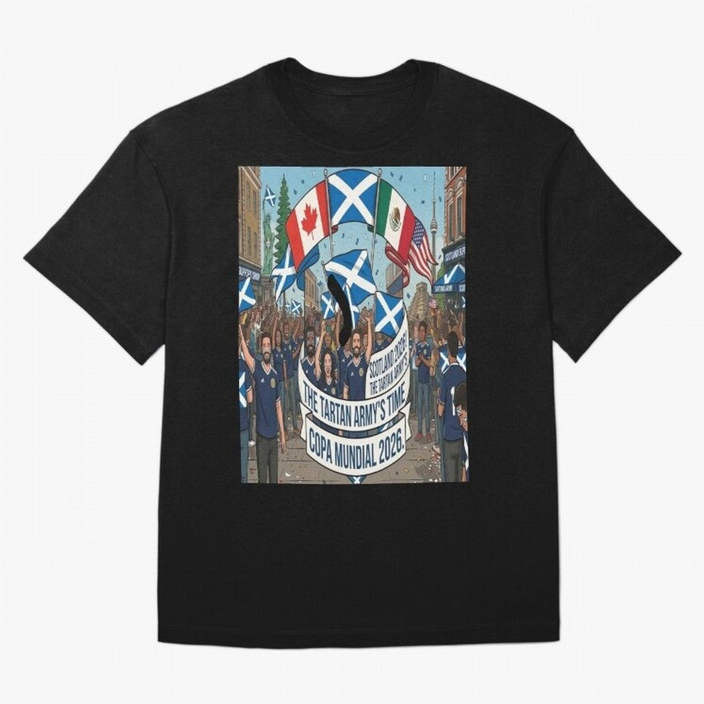 Scotland World Cup 2026 Oversized T-Shirt Cheer for FIFA World Cup 2026 Spirit, Inspired by Portugal, Spain and Germany, Mbappe, Worldwide Fan Energy, Dramatic Goals, Stadium Lights and Championship Celebrations; Ideal for Fans Who Follow Messi,