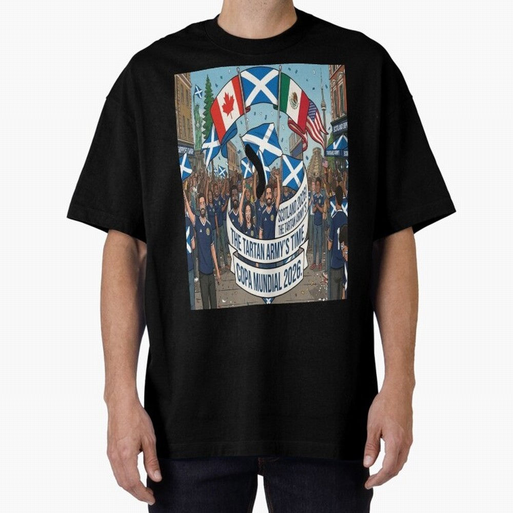Scotland World Cup 2026 Oversized T-Shirt Cheer for FIFA World Cup 2026 Spirit, Inspired by Portugal, Spain and Germany, Mbappe, Worldwide Fan Energy, Dramatic Goals, Stadium Lights and Championship Celebrations; Ideal for Fans Who Follow Messi,