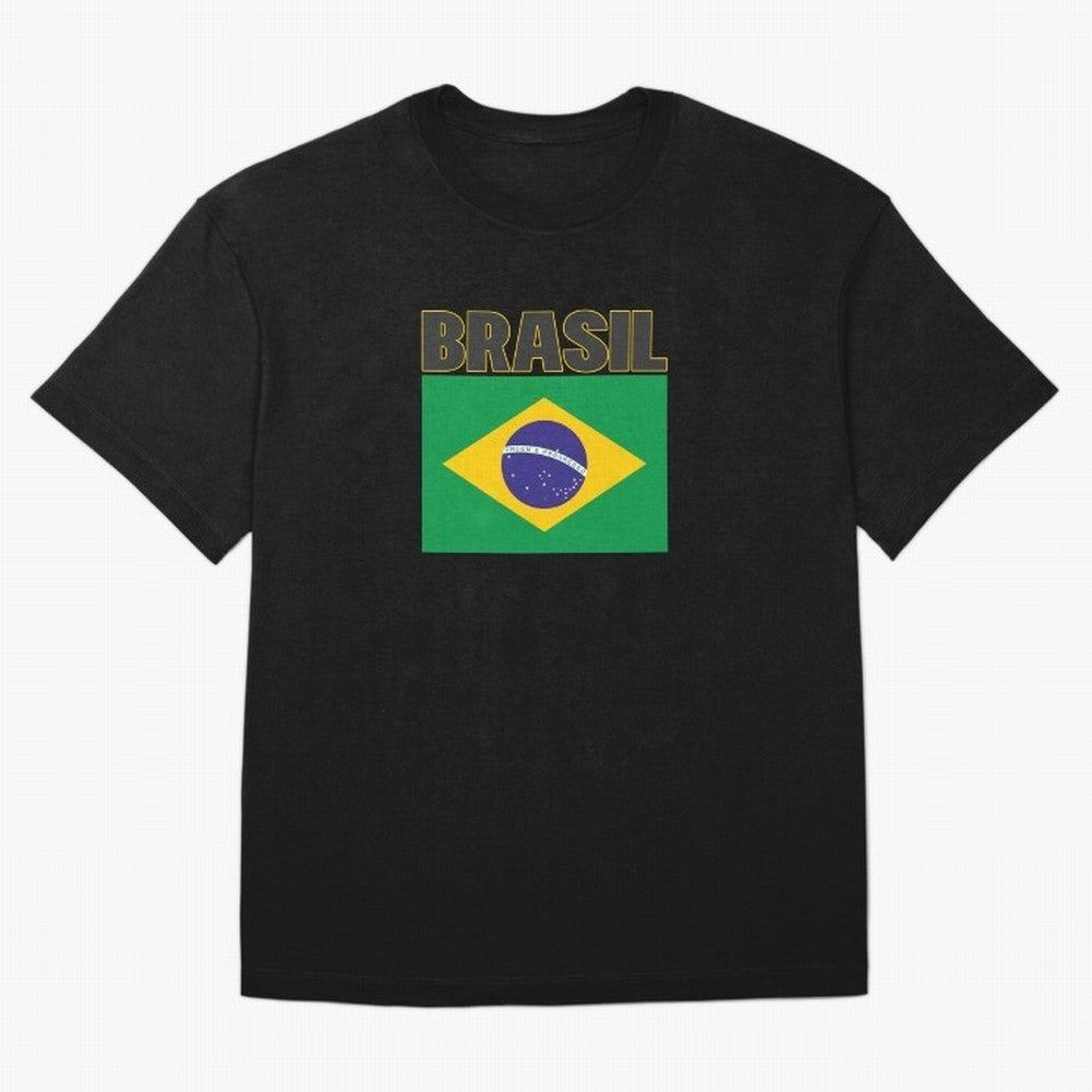 Brasil Flag Oversized T-Shirt Celebrate Match Day Hype around FIFA World Cup 2026 Group Stage, Messi, CR7 and Mbappe, Spain and Netherlands, Global Supporter Spirit, Legendary Goals, National Colors and Tournament Celebration; Built for Supporters