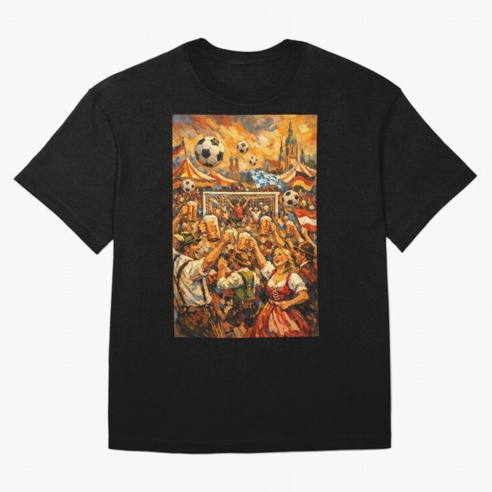 Festival Celebration with Soccer and Beer Oversized T-Shirt Create Match Day Hype around FIFA World Cup 2026, Messi, CR7 and Mbappe, Argentina and Brazil, Stadium Chants, National Pride, Trophy Dreams and Unforgettable Football Memories; Created