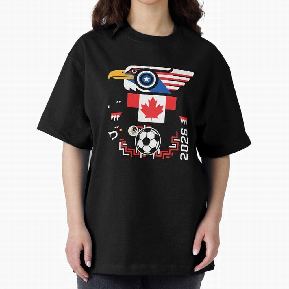 North America Spirit Cup 2026 T-Shirt_82734510 Oversized T-Shirt Live for the Drama of Global Football Passion for FIFA World Cup 2026, Highlighting Neymar, Argentina and Brazil, Championship Spirit, Famous Goals, Roaring Crowds and International