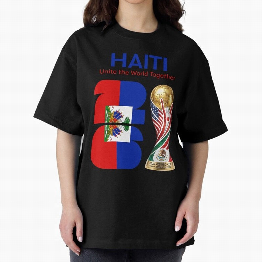 World Cup 2026, IMG 024, HAITI 014 Oversized T-Shirt Join Supporters Worldwide for the FIFA World Cup 2026 Journey through Cristiano Ronaldo Highlights, Germany Pride, Retro Football Energy, Iconic Rivalries, Trophy Chase Drama and Stadium