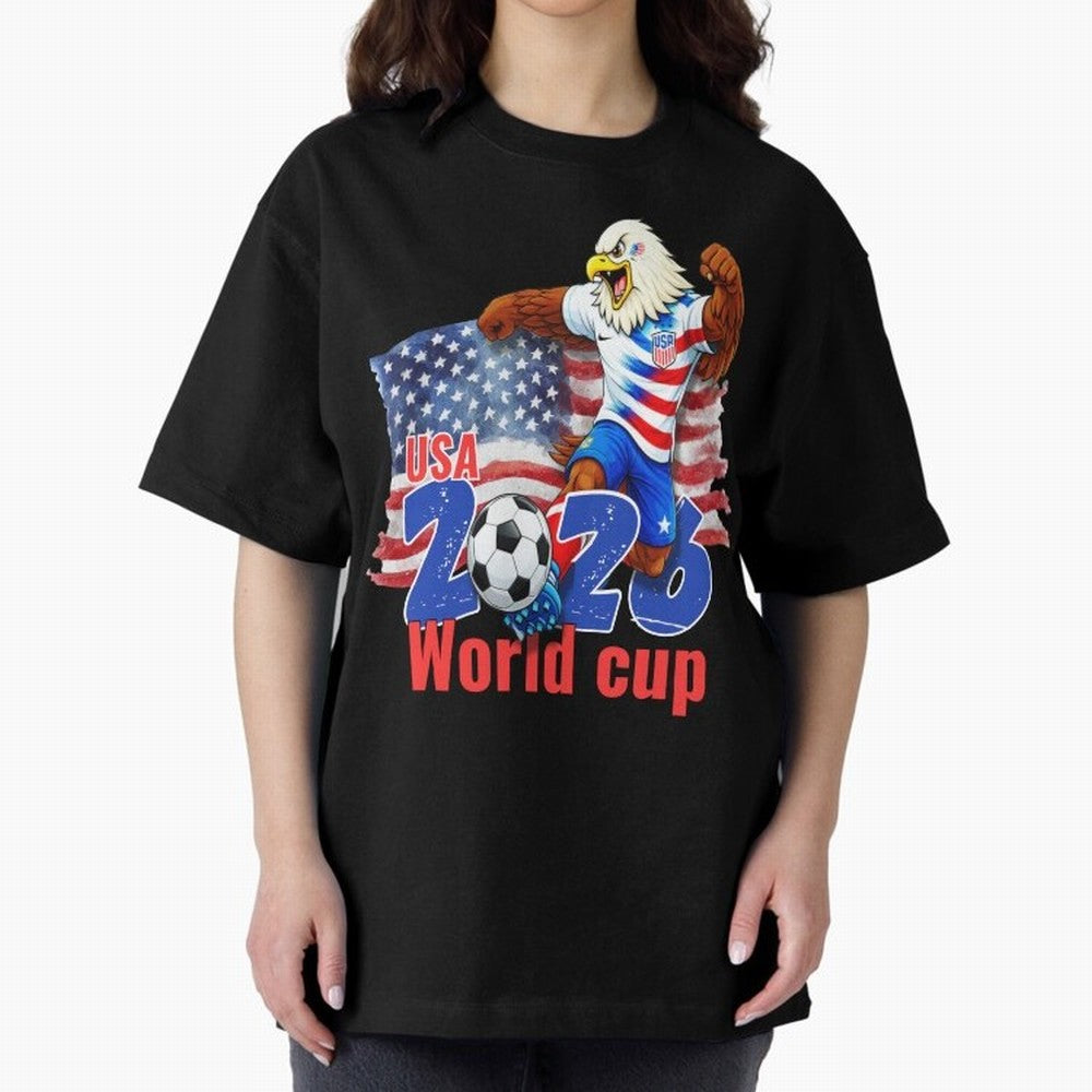 USA 2026 WORLD CUP Oversized T-Shirt Bring Global Tournament Vibes to the FIFA World Cup 2026 Group Stage Journey through Cristiano Ronaldo Highlights, Spain and Netherlands Pride, Tournament Hype, Historic Matchups, Family Viewing Parties and
