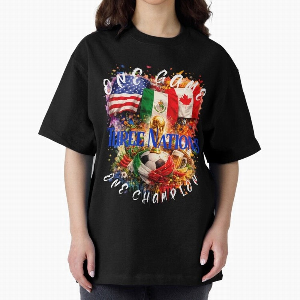 2026 World Cup Oversized T-Shirt Discover Global Football Passion for FIFA World Cup 2026 USA Canada Mexico, Filled with Cristiano Ronaldo, Haaland and CR7, France and Portugal, Sports Nostalgia, International Competition, Famous Players and