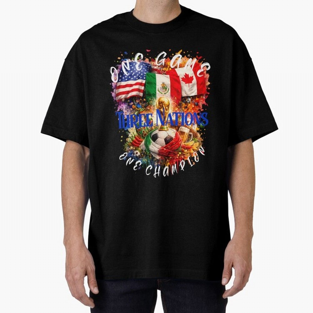 2026 World Cup Oversized T-Shirt Discover Global Football Passion for FIFA World Cup 2026 USA Canada Mexico, Filled with Cristiano Ronaldo, Haaland and CR7, France and Portugal, Sports Nostalgia, International Competition, Famous Players and