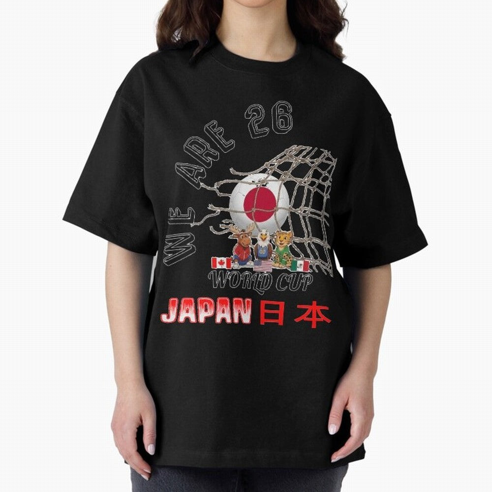 World cup 26 - Japan Oversized T-Shirt Wear the Spirit of Match Day Hype around FIFA World Cup 2026 Group Stage, Messi and Cristiano Ronaldo, England, France and Netherlands, Game Day Rituals, Football Legends, Country Pride and the Road to the