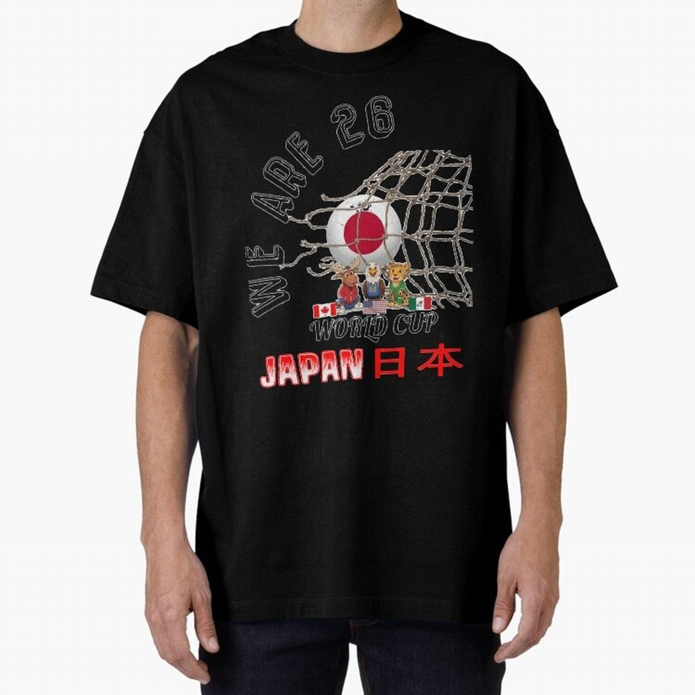 World cup 26 - Japan Oversized T-Shirt Wear the Spirit of Match Day Hype around FIFA World Cup 2026 Group Stage, Messi and Cristiano Ronaldo, England, France and Netherlands, Game Day Rituals, Football Legends, Country Pride and the Road to the