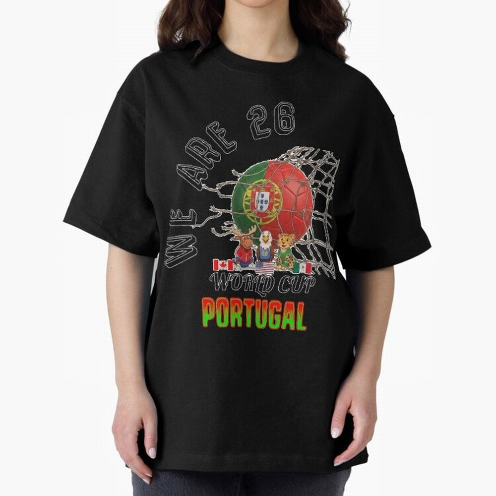 World cup 26 - Portugal Oversized T-Shirt Treasure Global Football Passion for FIFA World Cup 2026 Group Stage, Inspired by Mbappe and Neymar, Portugal, Spain and Germany, Stadium Memories, Football Loyalty, International Chants and Championship