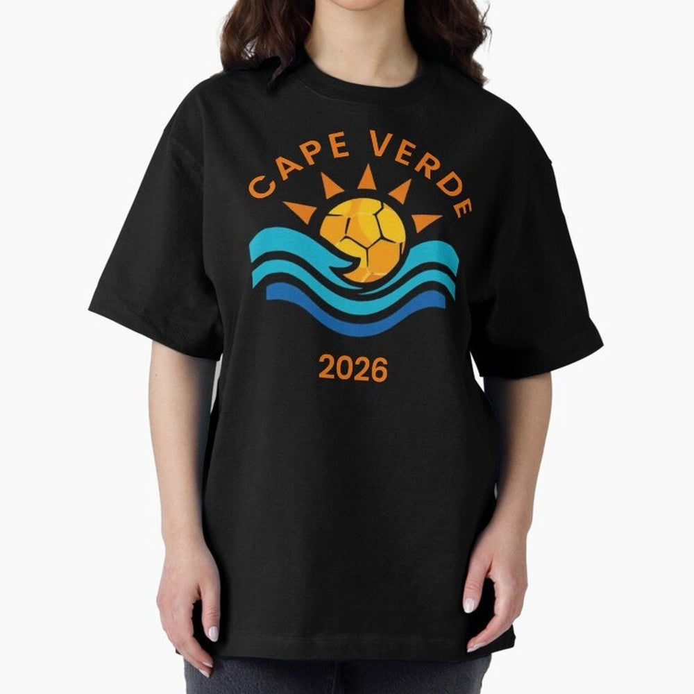 Cape Verde 2026 Oversized T-Shirt Show Support during FIFA World Cup 2026 USA Canada Mexico for Fans of Haaland and Germany, Bringing Football Festival Excitement, Trophy Ambitions, Country Rivalries and Star Player Buzz; Great for Supporters Who