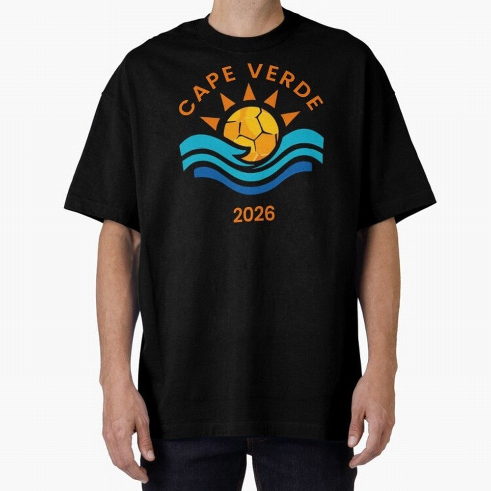 Cape Verde 2026 Oversized T-Shirt Show Support during FIFA World Cup 2026 USA Canada Mexico for Fans of Haaland and Germany, Bringing Football Festival Excitement, Trophy Ambitions, Country Rivalries and Star Player Buzz; Great for Supporters Who
