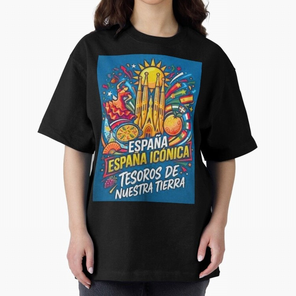 Spain Oversized T-Shirt Celebrate Unforgettable Nights in FIFA World Cup 2026 for Fans of Haaland and Mbappe and Spain, Bringing Soccer Culture, Superstar Moments, National Team Dreams and Competitive Fire; Ideal for Football Dads, Football Moms,