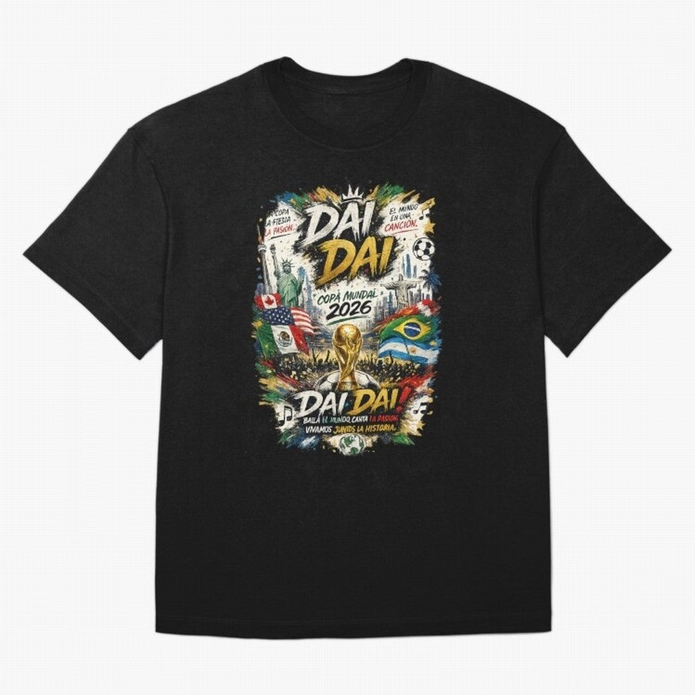 DAI DAI DESIGN FIFA 2026 Oversized T-Shirt Celebrate Supporters United by Global Football Passion for FIFA World Cup 2026 Group Stage, Featuring Cristiano Ronaldo, Haaland and CR7, Argentina and Brazil, Champion Mindset, Group Stage Buzz, Knockout