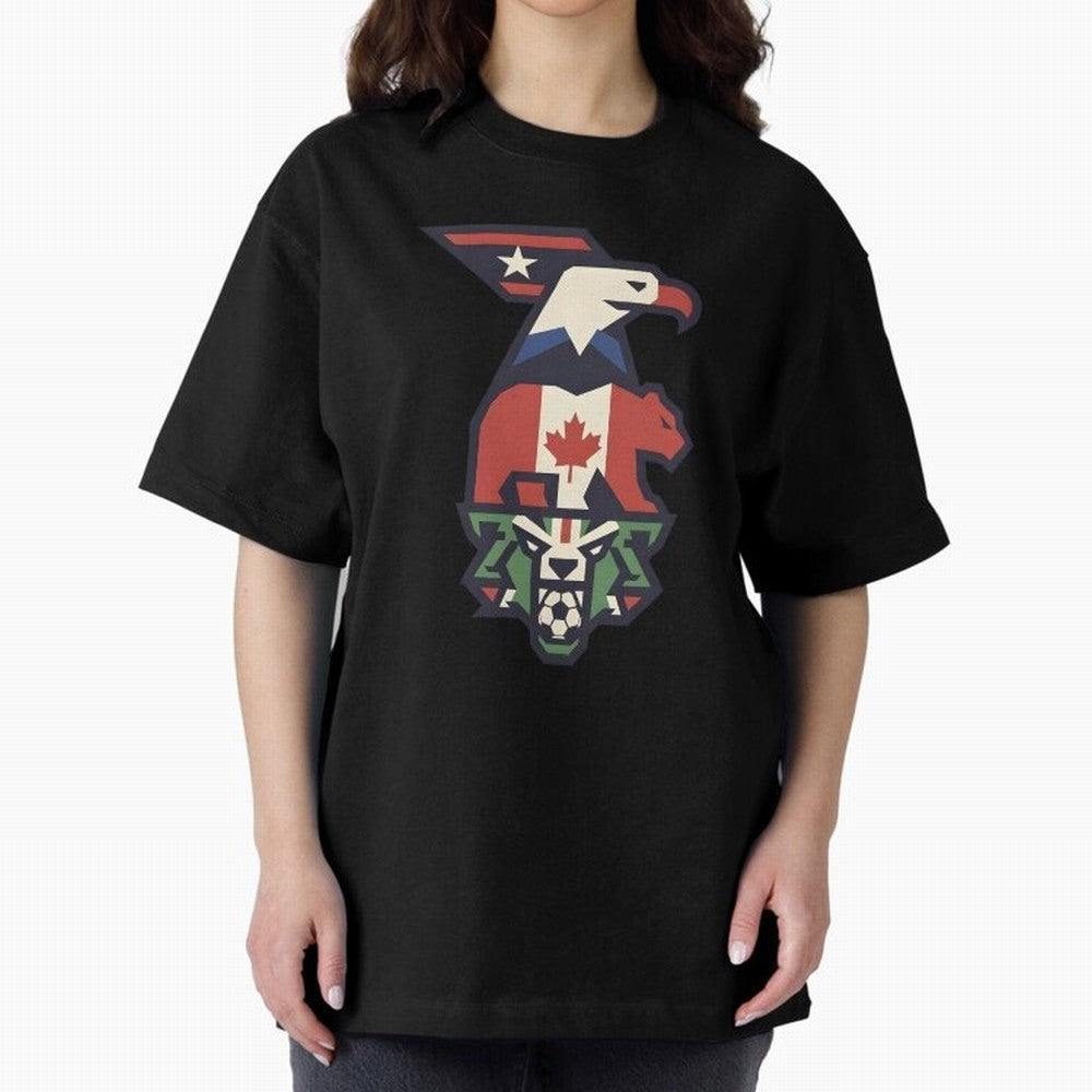 USA Canada Mexico World Cup 2026 Host Nations Oversized T-Shirt Get Ready for Match Day Hype around FIFA World Cup 2026 Group Stage, Mbappe and Neymar, France and Portugal, Vintage Soccer Flavor, Modern Football Stars, National Flags and Final