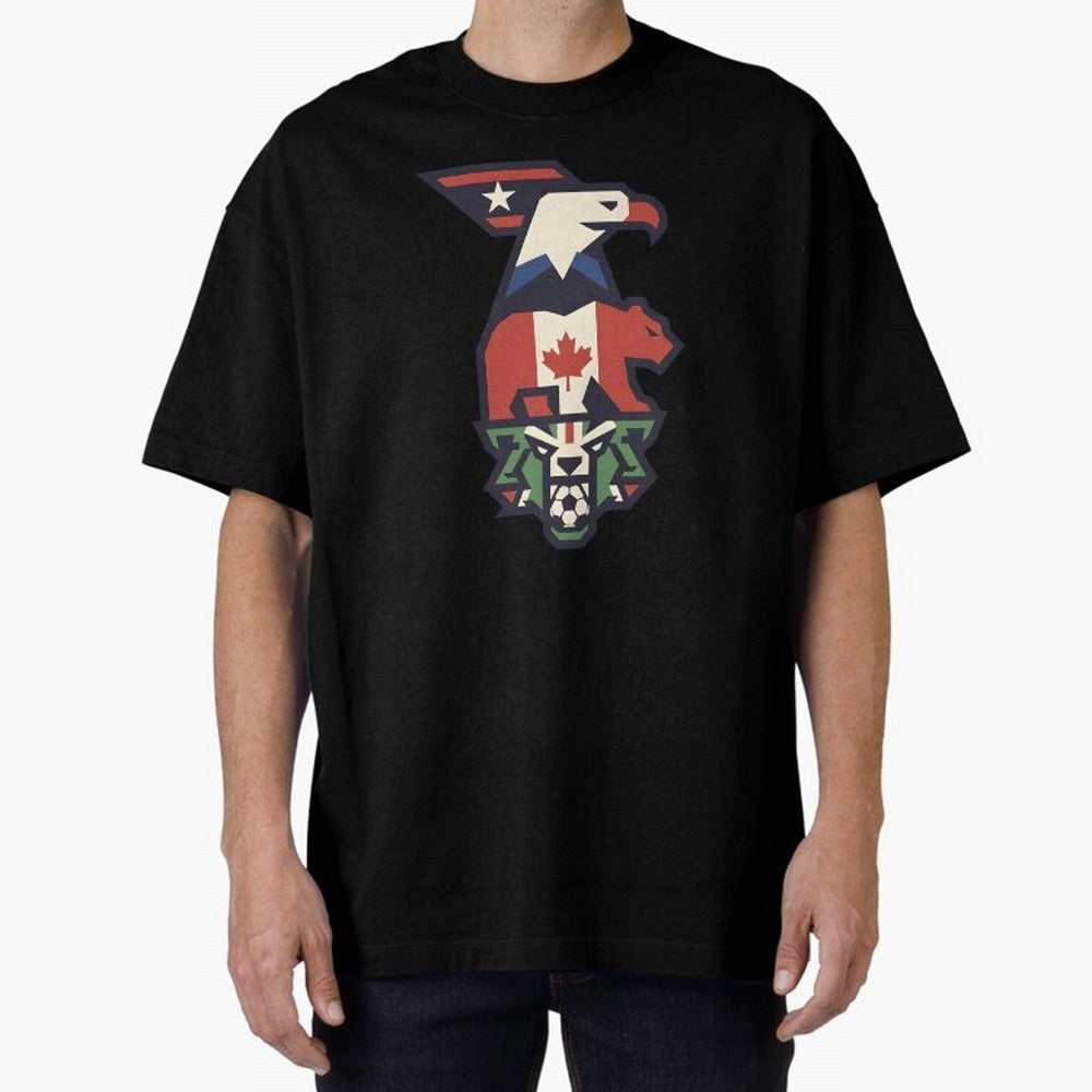 USA Canada Mexico World Cup 2026 Host Nations Oversized T-Shirt Get Ready for Match Day Hype around FIFA World Cup 2026 Group Stage, Mbappe and Neymar, France and Portugal, Vintage Soccer Flavor, Modern Football Stars, National Flags and Final