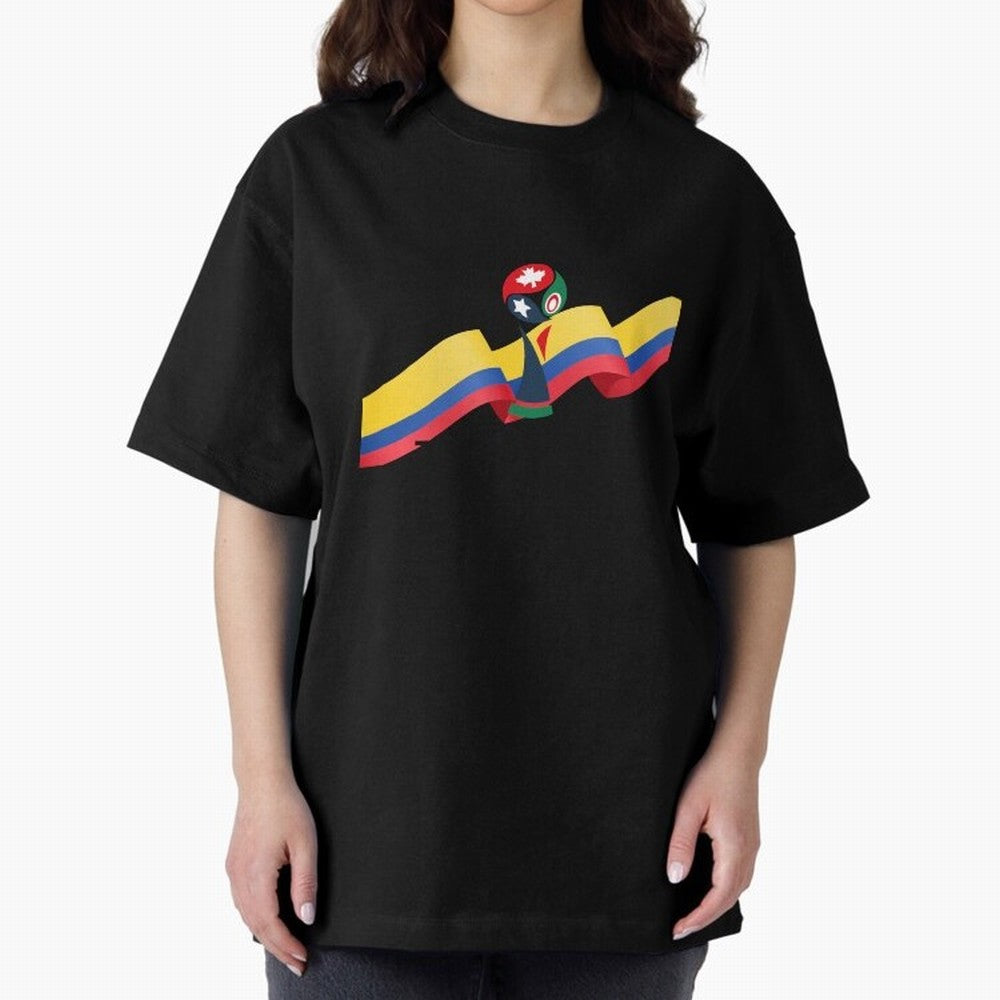 World Cup 2026 Team Colombia Oversized T-Shirt Remember Iconic Moments from FIFA World Cup 2026 Group Stage for Fans of Messi and Cristiano Ronaldo and Spain, Bringing Football Festival Excitement, Trophy Ambitions, Country Rivalries and Star