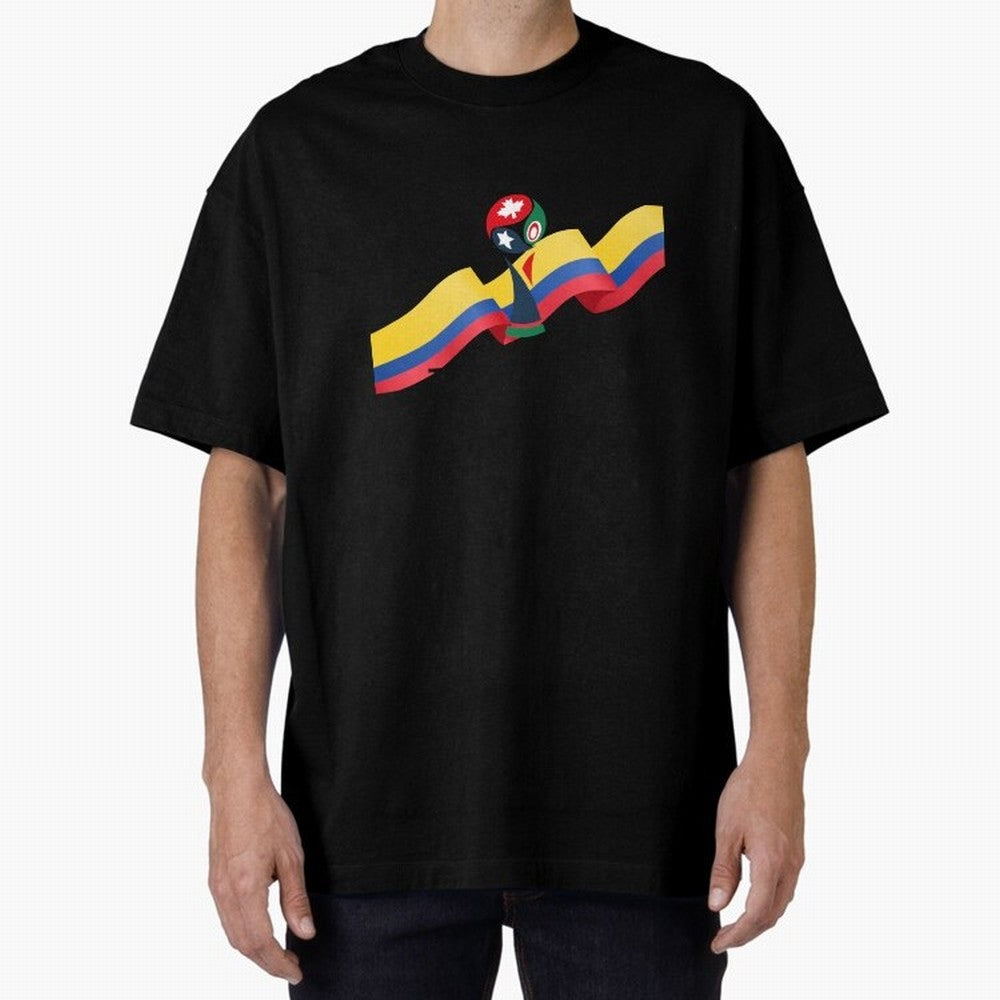 World Cup 2026 Team Colombia Oversized T-Shirt Remember Iconic Moments from FIFA World Cup 2026 Group Stage for Fans of Messi and Cristiano Ronaldo and Spain, Bringing Football Festival Excitement, Trophy Ambitions, Country Rivalries and Star