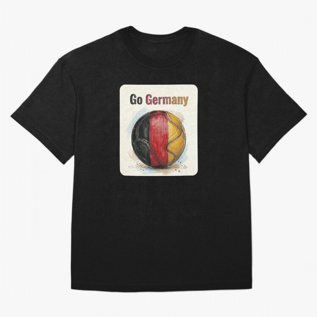 Go Germany Soccer Ball Flag | German Football Fan Graphic Tee Oversized T-Shirt Support Iconic Players in FIFA World Cup 2026 Group Stage Connected to Messi, CR7 and Mbappe, Portugal Energy, Football Passion, Legendary Performances, Festival Vibes