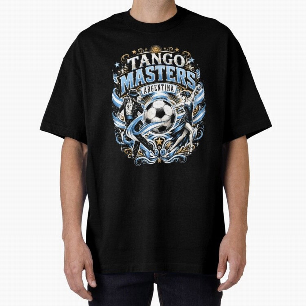 Tango Masters Argentina World Cup 2026 Oversized T-Shirt Make Every Match About Global Football Passion for FIFA World Cup 2026, Highlighting Messi, Brazil, Portugal and Argentina, Football History, Final Match Energy, Crowd Noise and Once in a