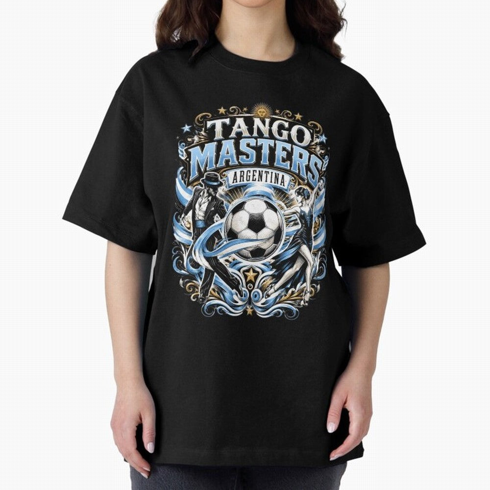Tango Masters Argentina World Cup 2026 Oversized T-Shirt Make Every Match About Global Football Passion for FIFA World Cup 2026, Highlighting Messi, Brazil, Portugal and Argentina, Football History, Final Match Energy, Crowd Noise and Once in a