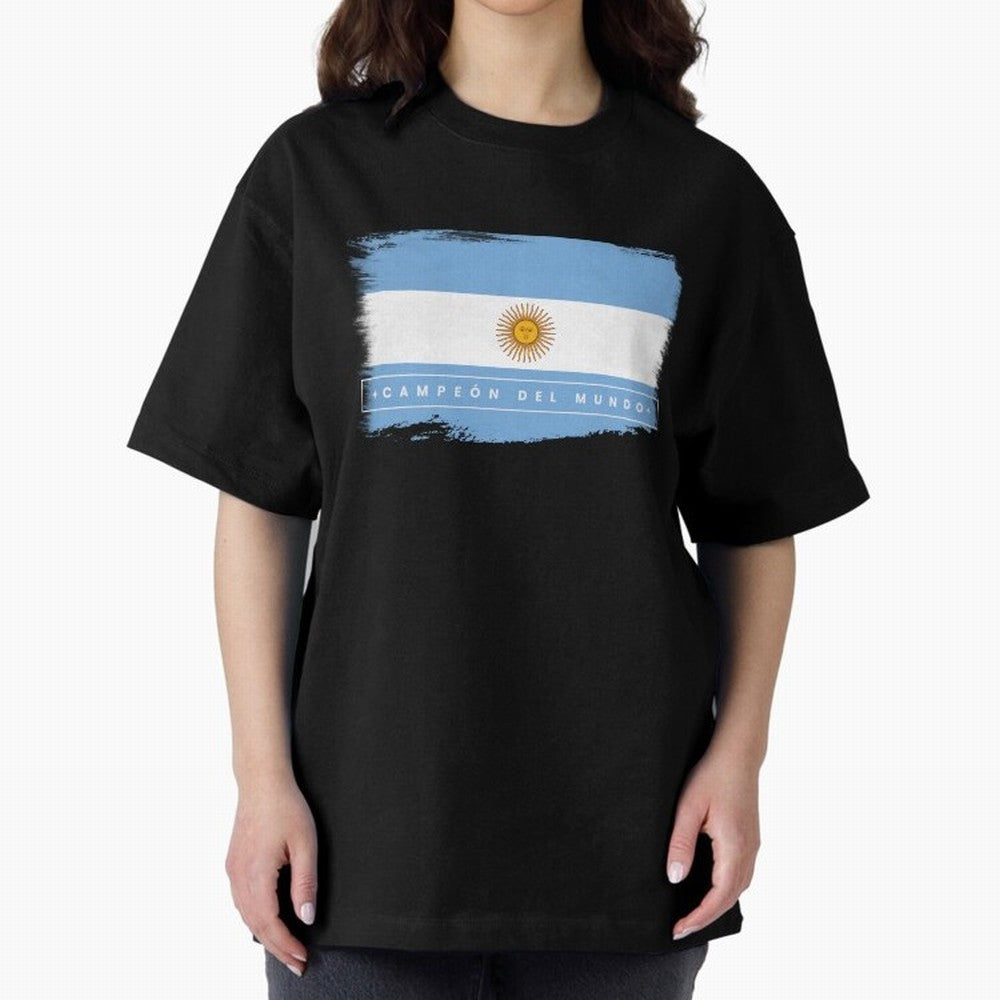 Argentina Campe¨®n del Mundo Oversized T-Shirt Feel FIFA World Cup 2026 for Fans of Haaland and Mbappe and England, France and Netherlands, Bringing Match Day Excitement, Supporter Culture, Golden Goals and Global Football Passion; Ideal for
