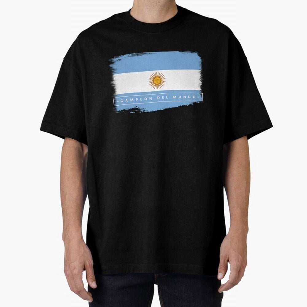 Argentina Campe¨®n del Mundo Oversized T-Shirt Feel FIFA World Cup 2026 for Fans of Haaland and Mbappe and England, France and Netherlands, Bringing Match Day Excitement, Supporter Culture, Golden Goals and Global Football Passion; Ideal for