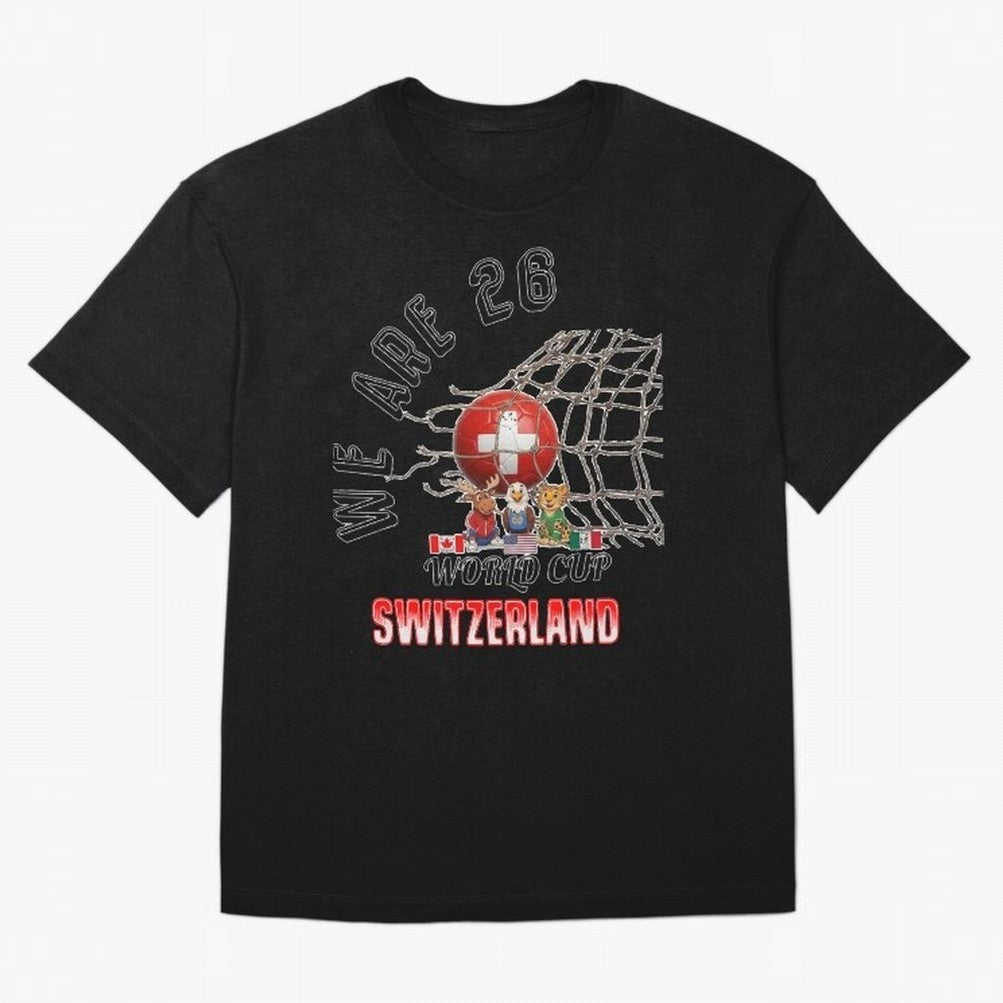 World cup 26 - Switzerland Oversized T-Shirt Capture FIFA World Cup 2026 with Messi and Cristiano Ronaldo, Portugal, Spain and Germany Energy, Football History, Final Match Energy, Crowd Noise and Once in a Lifetime Moments; Great for Supporters