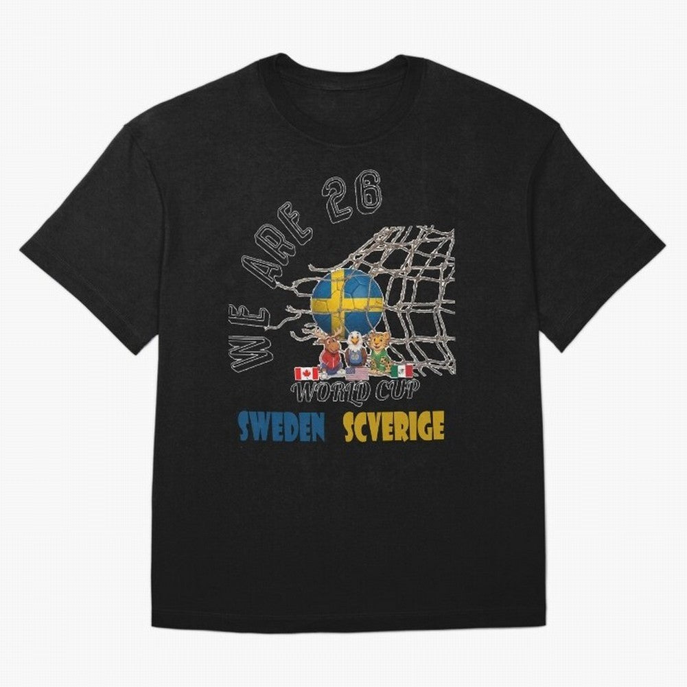 World cup 26 - Sweden Oversized T-Shirt Support Iconic Players in Global Football Passion for FIFA World Cup 2026 Group Stage, Capturing CR7 and Messi, Spain and Netherlands, Football Passion, Legendary Performances, Festival Vibes and Supporter