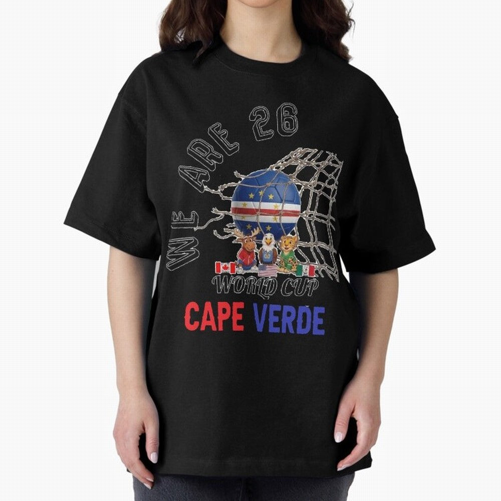 World cup 26 - Cape Verde Oversized T-Shirt Enjoy FIFA World Cup 2026 for Fans of Haaland and Mbappe and England, France and Netherlands, Bringing Goal Celebration Energy, Supporter Heritage, Football Icons and Worldwide Tournament Joy; Great for