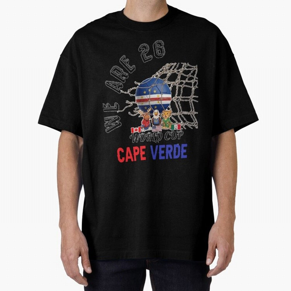 World cup 26 - Cape Verde Oversized T-Shirt Enjoy FIFA World Cup 2026 for Fans of Haaland and Mbappe and England, France and Netherlands, Bringing Goal Celebration Energy, Supporter Heritage, Football Icons and Worldwide Tournament Joy; Great for