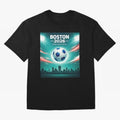 Boston 2026 Soccer Event Oversized T-Shirt Turn Up for Global Football Passion for FIFA World Cup 2026 USA Canada Mexico, Featuring Messi, Neymar and Mbappe, Spain and Netherlands, Goal Celebration Energy, Supporter Heritage, Football Icons and