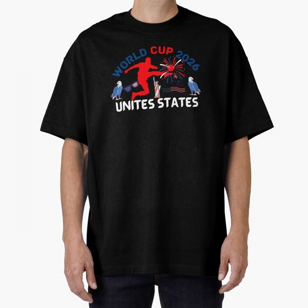 World cup 2026 unisex T-shirt World cup soccer North America 2026 Soccer World cup 26 USA Oversized T-Shirt Feel the Roar of FIFA World Cup 2026 Group Stage Highlighting Mbappe and Neymar, Germany Energy, Match Day Excitement, Supporter Culture,