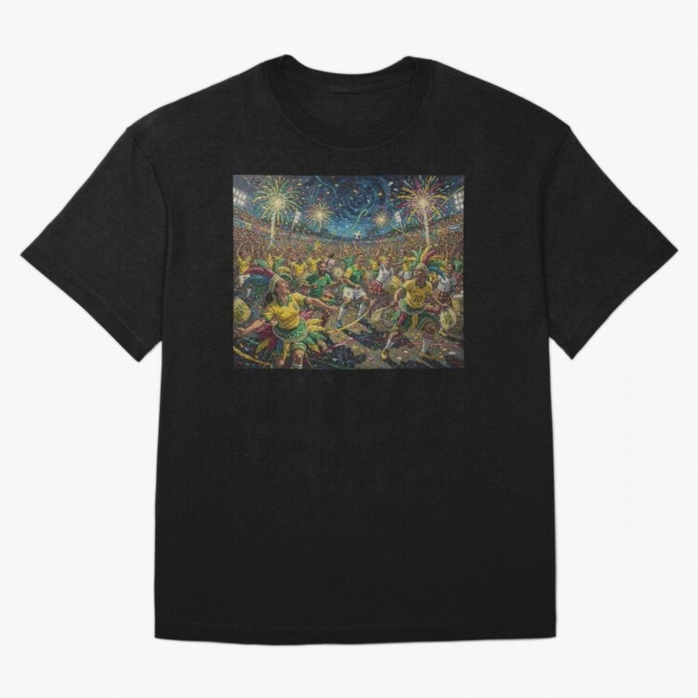 Celebration at Brazilian Football Match World Cup 2026 Vibes Oversized T-Shirt Bring International Match Energy to Global Football Passion for FIFA World Cup 2026 USA Canada Mexico, Filled with Cristiano Ronaldo, Netherlands, Vintage Soccer Flavor,