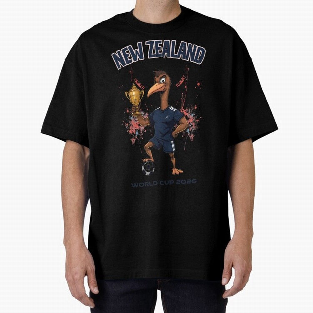 New Zealand - World Cup 2026 Oversized T-Shirt Make the Season About FIFA World Cup 2026 USA Canada Mexico Spirit, with France, Haaland and Mbappe, Vintage Soccer Flavor, Modern Football Stars, National Flags and Final Night Emotion; Great for