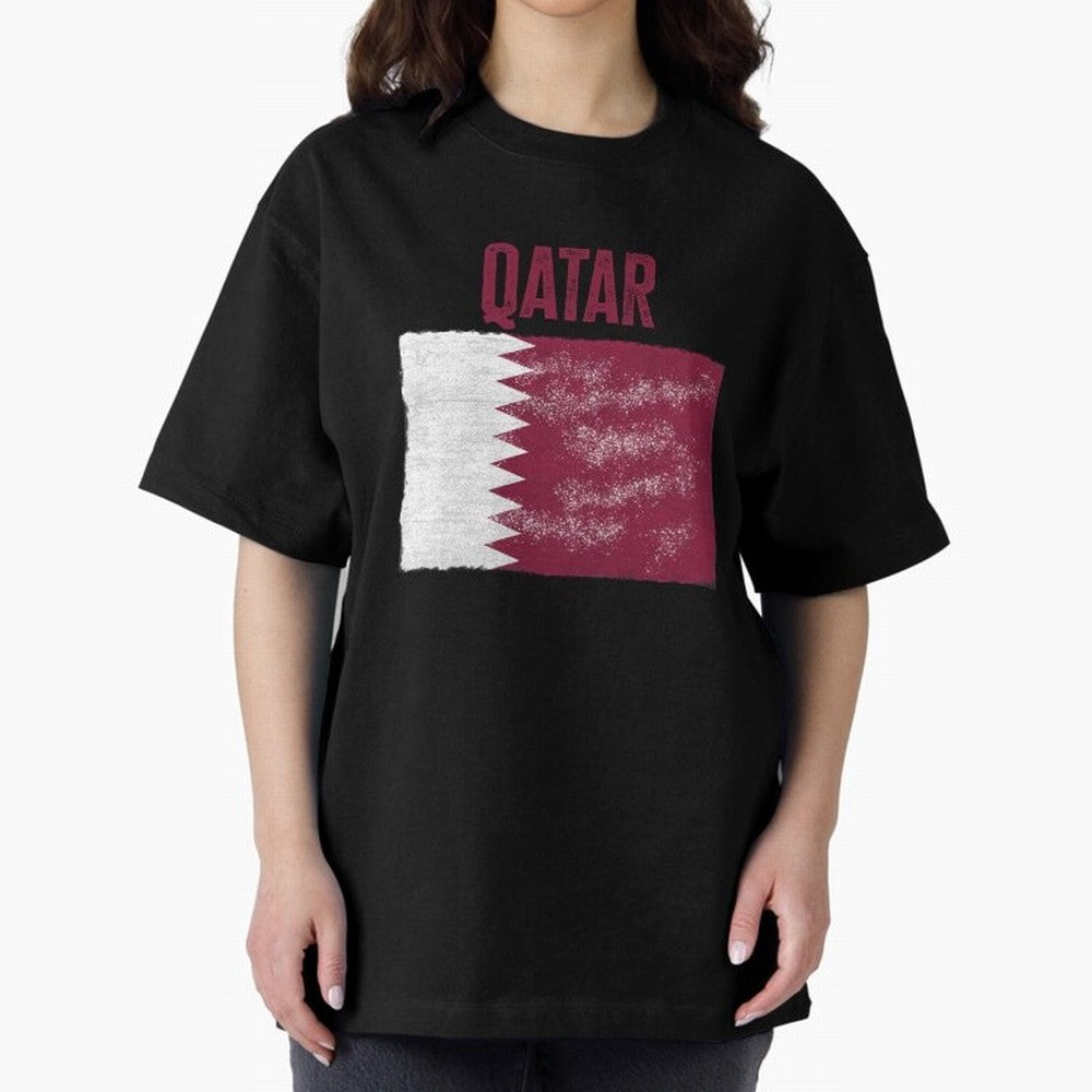 Qatar Oversized T-Shirt Join the Global Buzz around FIFA World Cup 2026 USA Canada Mexico Spirit, Connected to Argentina, Cristiano Ronaldo, Haaland and CR7, Championship Spirit, Famous Goals, Roaring Crowds and International Football Unity; Built