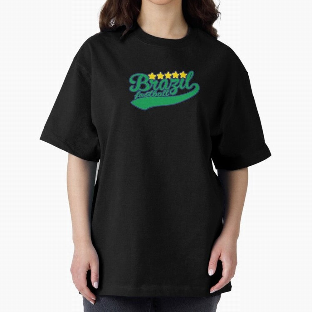 Brazil Soccer Football World Cup Vintage Oversized T-Shirt Bring Home FIFA World Cup 2026 Group Stage Spirit, Centered on Brazil, Haaland and Mbappe, Football Festival Excitement, Trophy Ambitions, Country Rivalries and Star Player Buzz; Made for